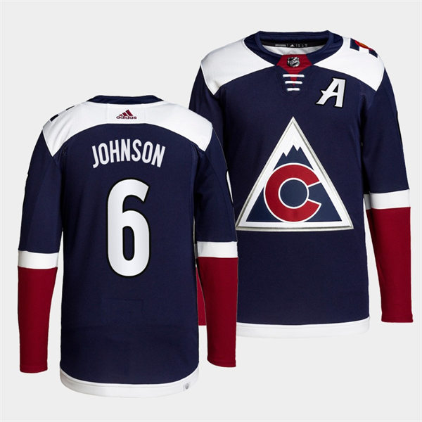 Mens Colorado Avalanche #6 Erik Johnson adidas Alternate Navy Player Jersey