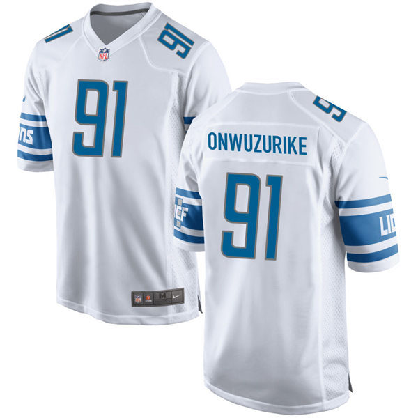 Mens Detroit Lions #91 Levi Onwuzurike Nike White Vapor Untouchable Limited Jersey