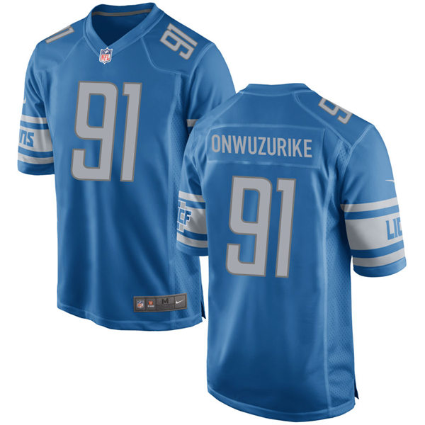 Mens Detroit Lions #91 Levi Onwuzurike Nike Blue Vapor Untouchable Limited Jersey