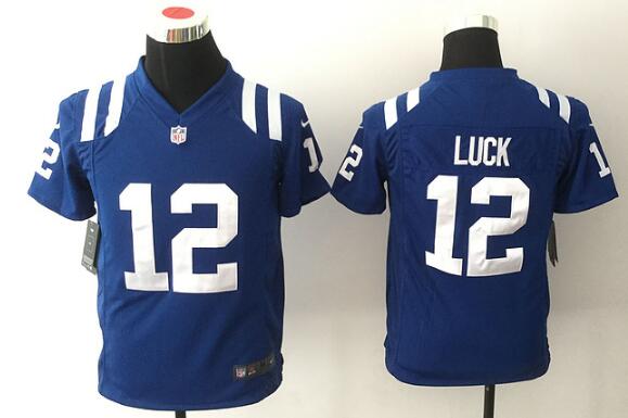 Nike Indianapolis Colts #12 Andrew Luck Blue Game Kids Jersey