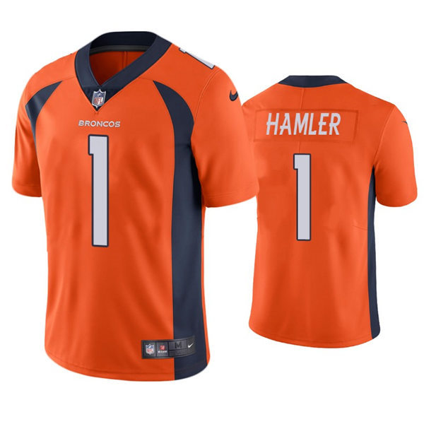 Mens Denver Broncos #1 KJ. Hamler Orange Nike NFL Vapor Untouchable Limited Jersey