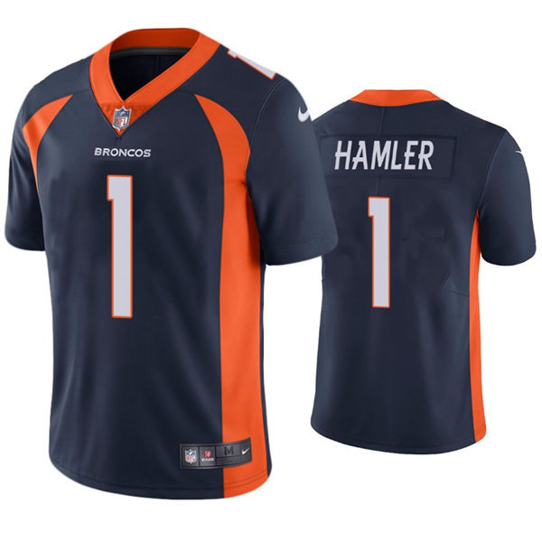 Mens Denver Broncos #1 KJ. Hamler Navy Nike NFL Vapor Untouchable Limited Jersey
