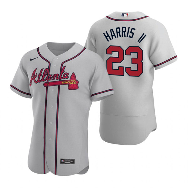 Mens Atlanta Braves #23 Michael Harris II Grey Away Stitched CoolBase Jersey