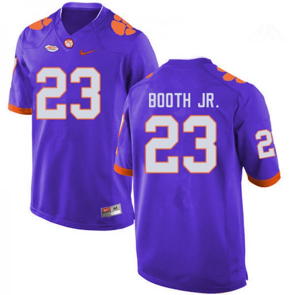Men's Clemson Tigers #23 Andrew Booth Jr. Purple Stitched Nike NCAA Football Jersey