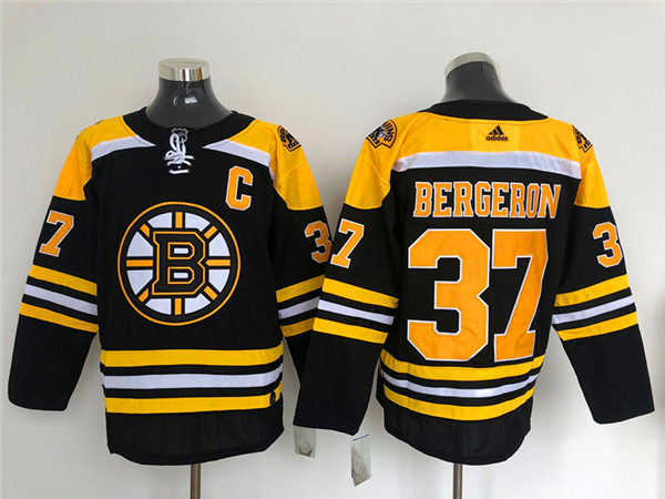 Men's Boston Bruin #37 Patrice Bergeron adidas Home Black Jersey