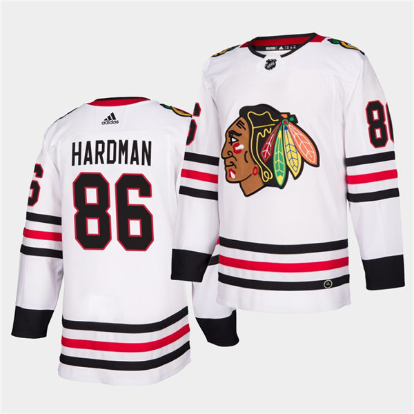 Mens Chicago Blackhawks #86 Mike Hardman Stitched Adidas Away White Jersey