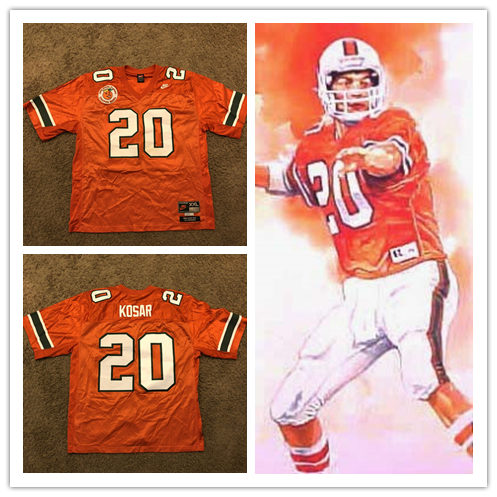 Men's Miami Hurricanes #20 Bernie Kosar Nike Orange Throwback Football Jersey