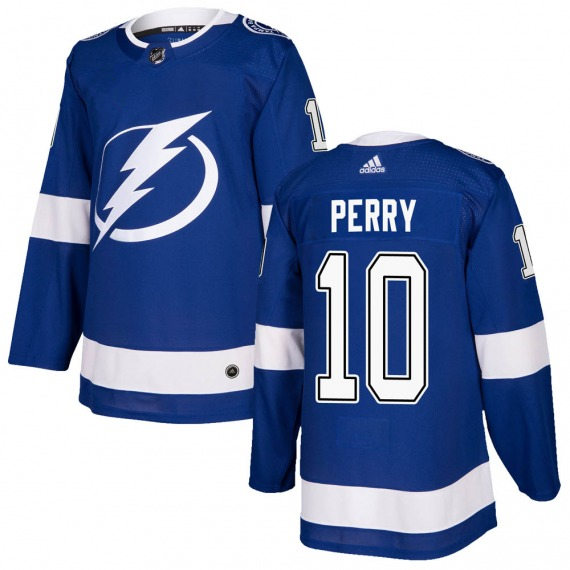 Mens Tampa Bay Lightning #10 Corey Perry adidas Home Blue Jersey
