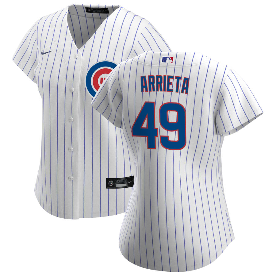 Womens Chicago Cubs #49 Jake Arrieta Nike White Jersey