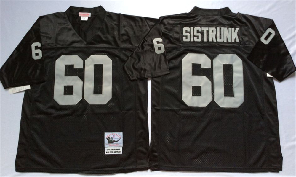 Oakland Raiders #60 Otis Sistrunk Black Throwback Jersey