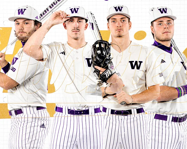 Washington Huskies Custom white two-Button Pullover adidas Button-Up Baseball Game Jersey