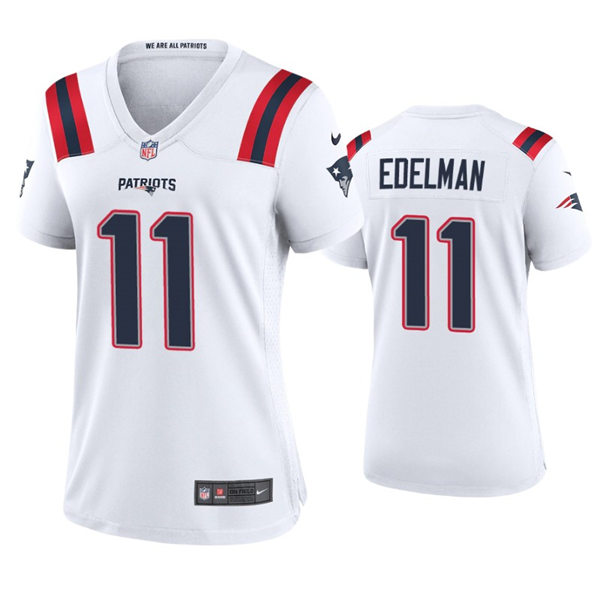 Womens New England Patriots #11 Julian Edelman NFL Nike White Limited Jersey