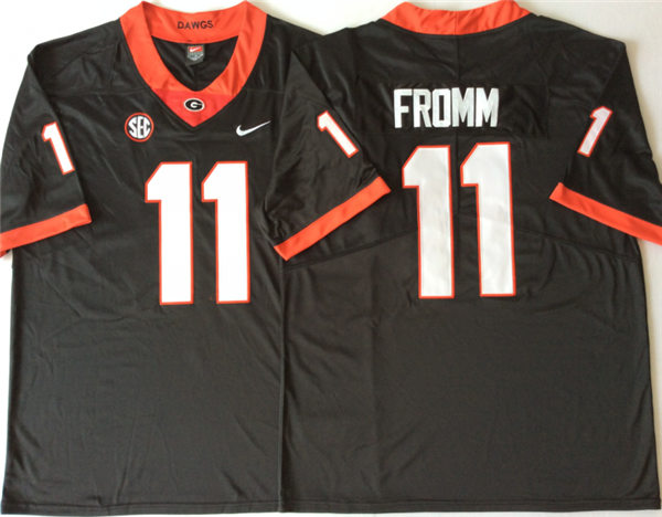 Jake Fromm Georgia Bulldogs Men's Jersey - #11 NCAA Black Limited Home