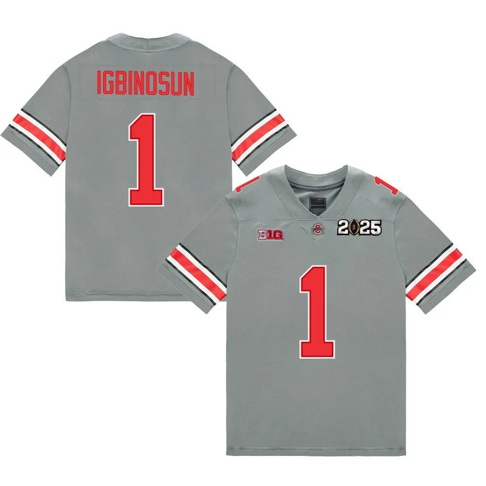 Ohio State Buckeyes #1 Davison Igbinosun Alternate Gary Limited Football Jersey