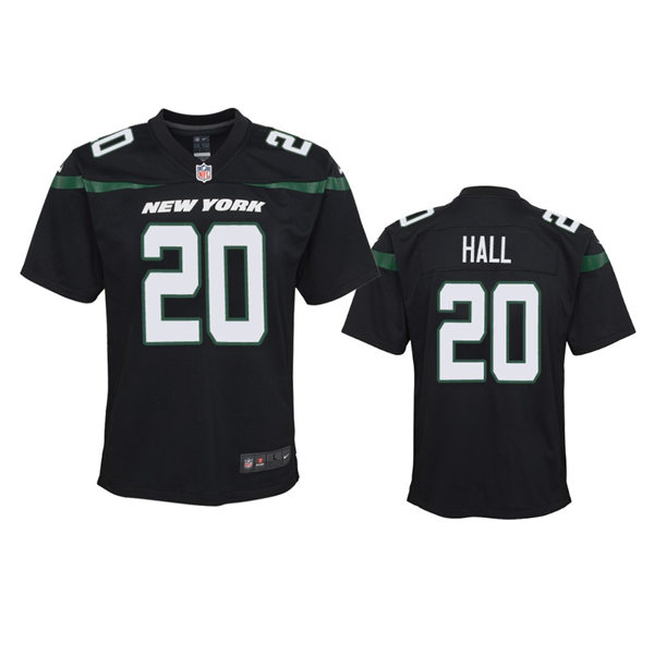 Youth New York Jets 20 Breece Hall Nike Stealth Black Alternate