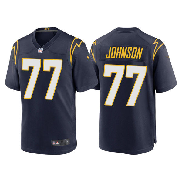 Men's Los Angeles Chargers #77 Zion Johnson Nike Navy Alternate Vapor Limited Player Jersey