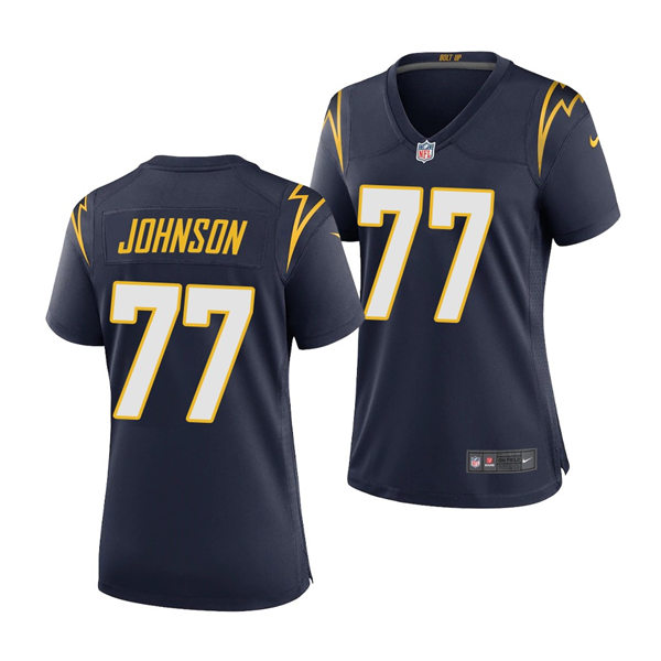 Womens Los Angeles Chargers #77 Zion Johnson Nike Navy Alternate Limited Jersey