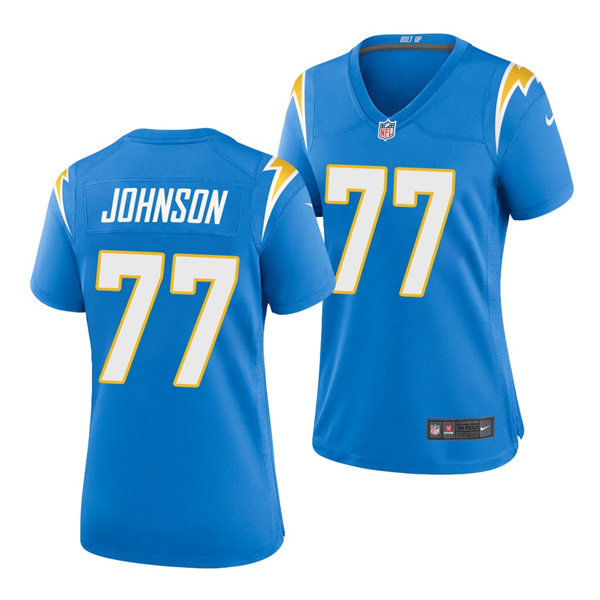 Womens Los Angeles Chargers #77 Zion Johnson Nike Powder Blue Limited Jersey