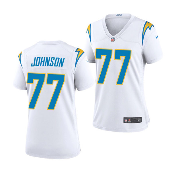 Womens Los Angeles Chargers #77 Zion Johnson Nike White Limited Jersey